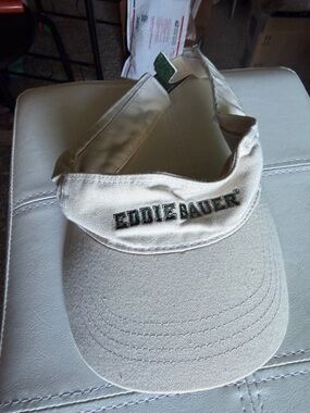 Eddie Bauer vintage Cream Visor with Embroidered Logo